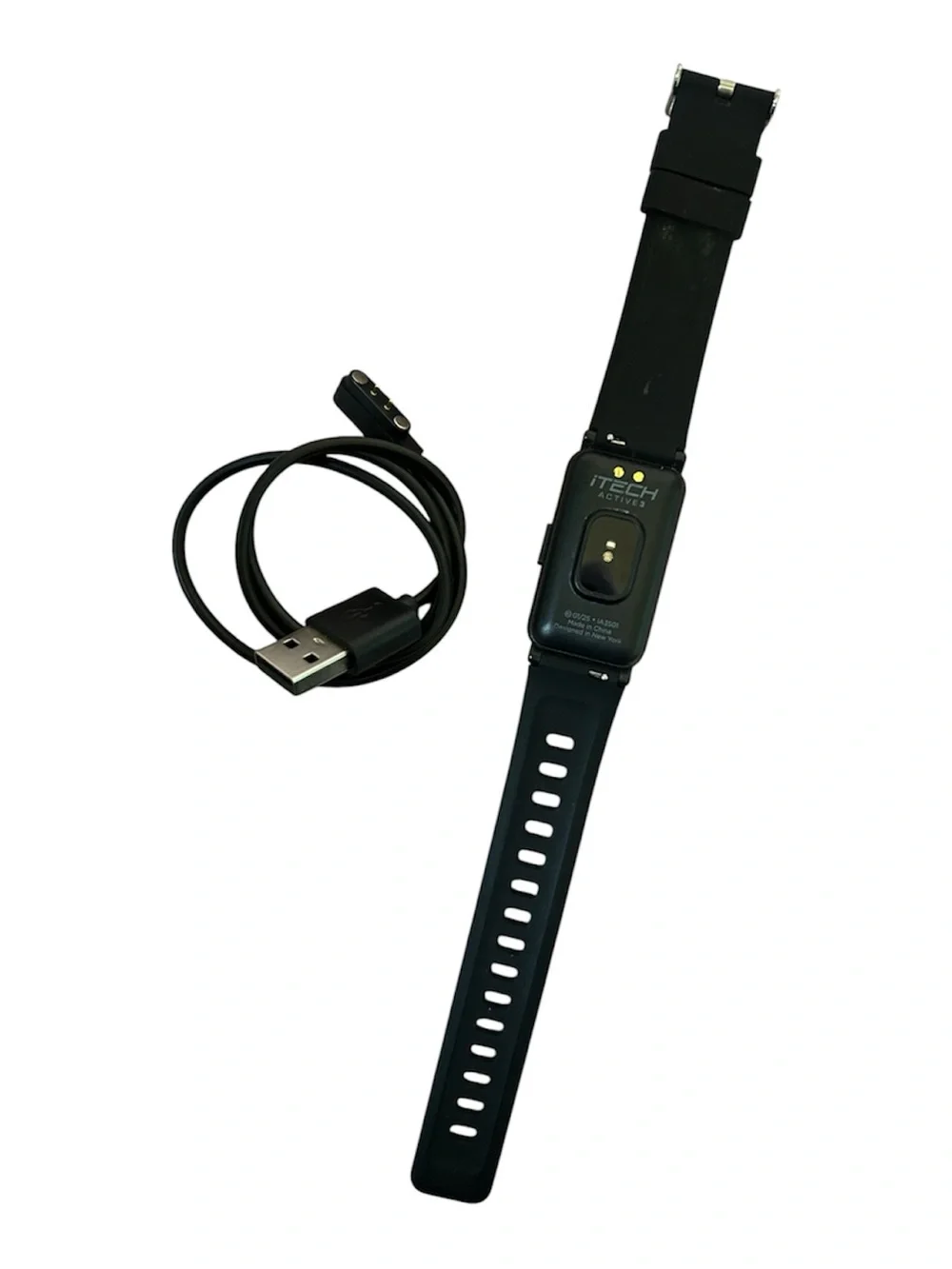 iTech Active 3 Unisex Adult Smartwatch Fitness Tracker, Black, Silicone Strap